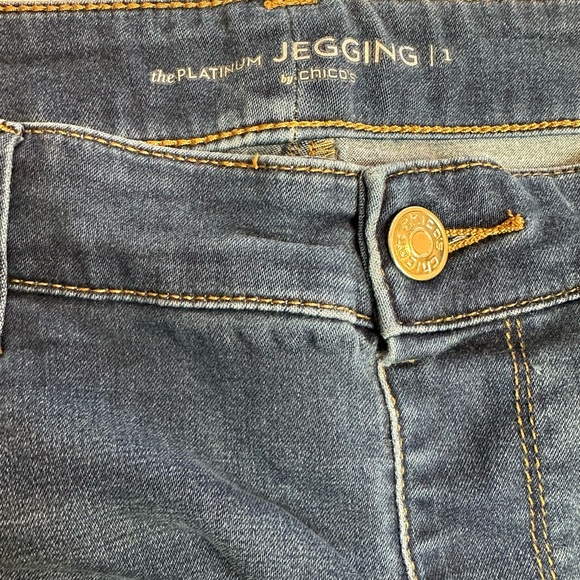 Chico’s sz 1 Platinum Jegging sz 12 Dark Wash High Rise Skinny Jean Pants Women - Picture 4 of 10
